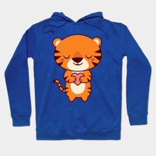 Kawaii Cute Tiger With A Heart Hoodie